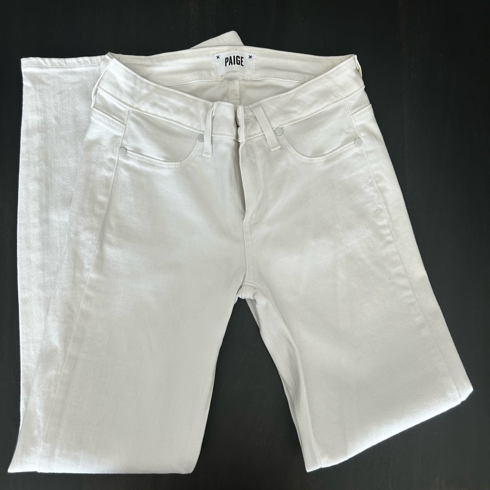 PAIGE Women's Crisp White Straight Leg Jeans